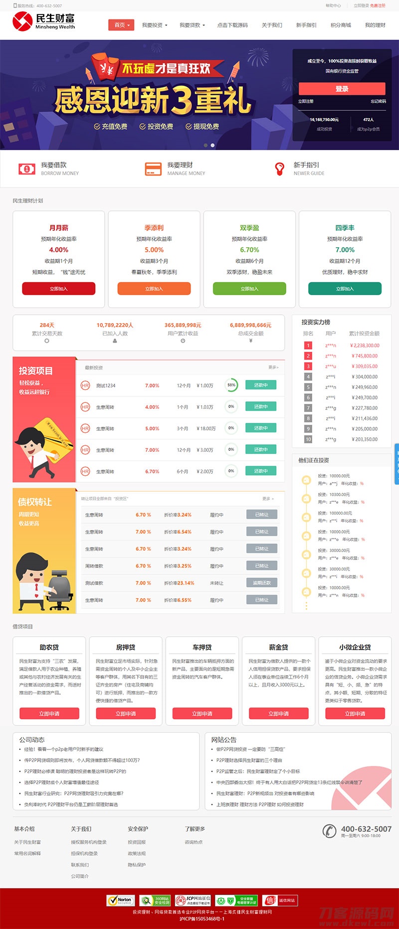 方维3.4专业P2P网络贷款借贷系统测试图1
