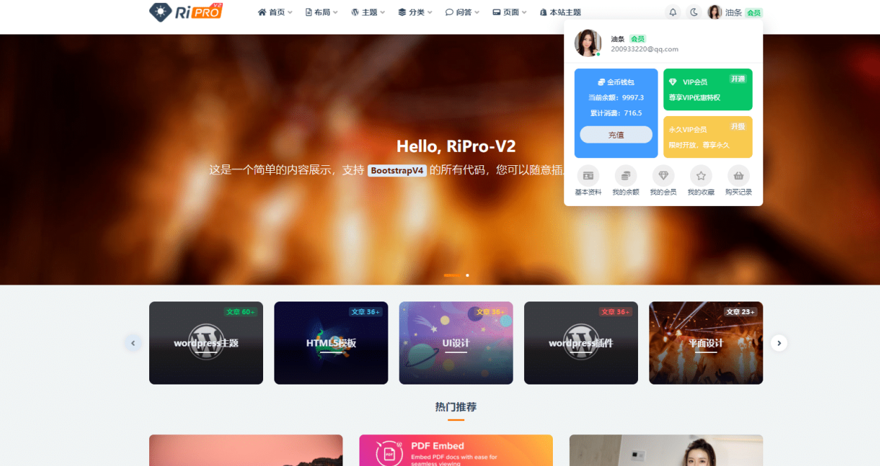 Wordpress主题源码-ripro-V2主题最新破解版+绕授权方法图