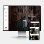 响应式风景民宿网站模板源码 PbootCMS全屏旅游景区源码