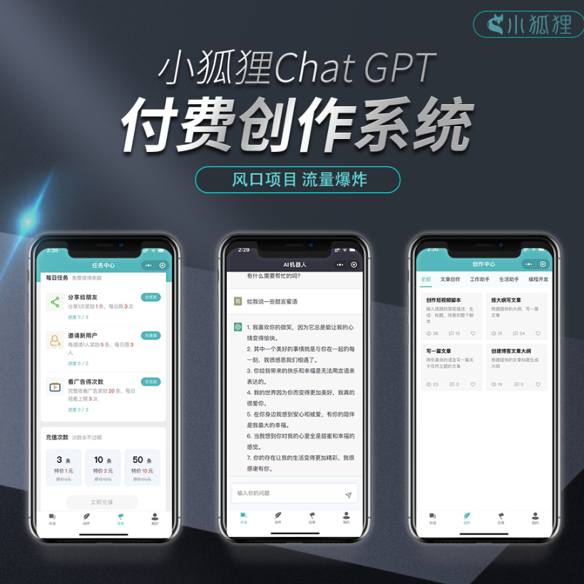 ChatGPT付费创作系统-AI万能创作系统源码图1