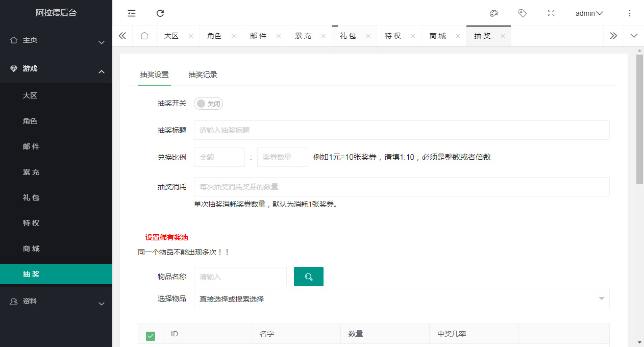 阿拉德之怒全解密运营后台系统-阿拉德全功能运营后台源码图7