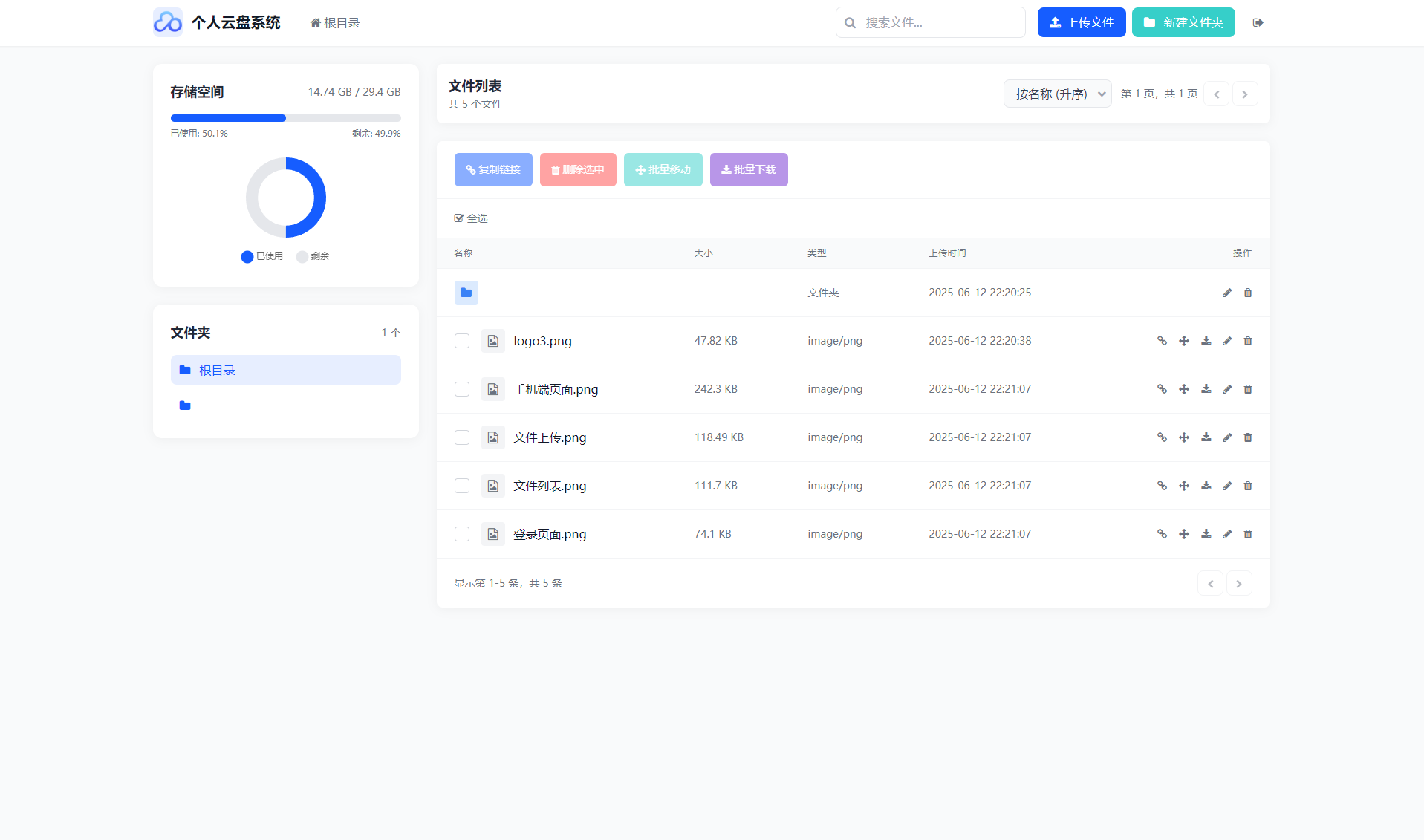 轻量化个人云盘系统-云盘资源管理源码图1