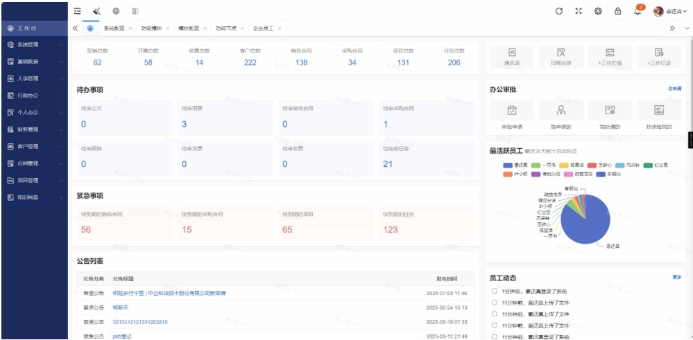 企业OA办公系统+crm客户管理系统图3