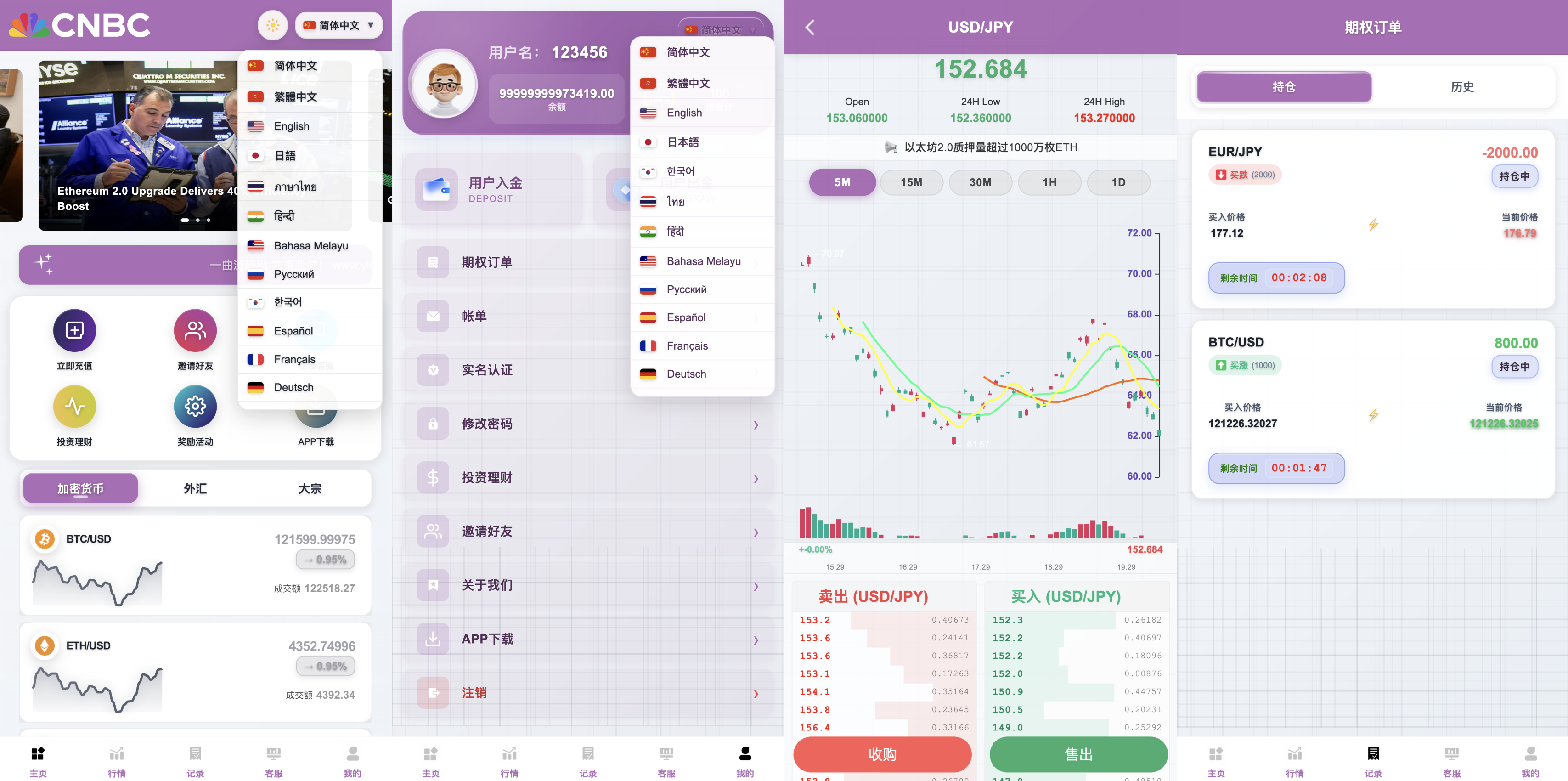 24国语言微交易所源码-大宗商品微交易源码-投资理财秒合约源码图8
