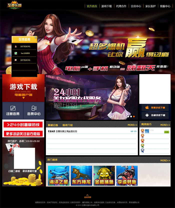 大富豪多套精美网站风格模板-三网通棋牌平台网站模板源码图8